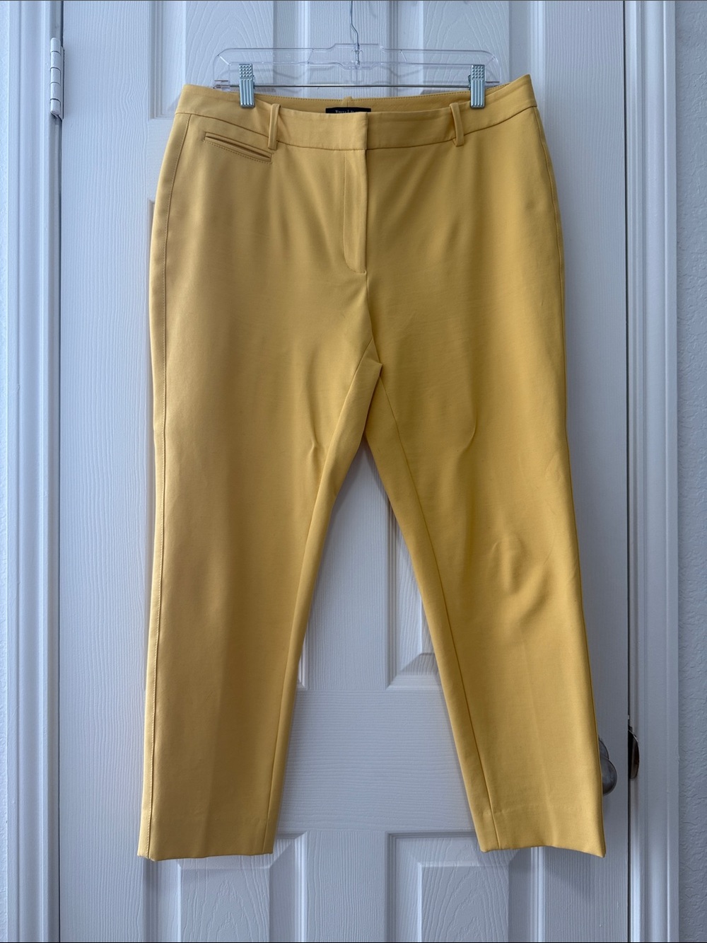 NWOT WHITE HOUSE BLACK MARKET YELLOW TAILORED SLIM ANKLE PANTS SIZE 12 R